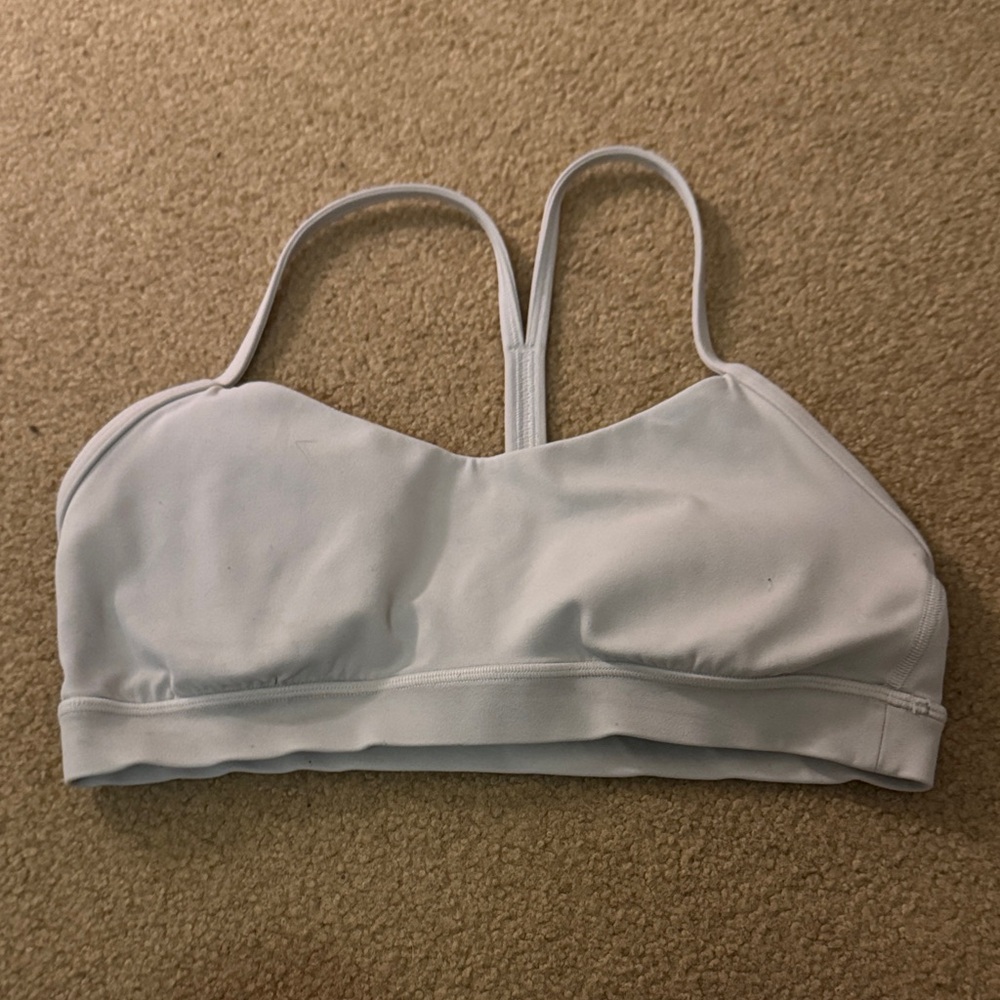 White Lulu Lemon Flow Y Bra Nulu